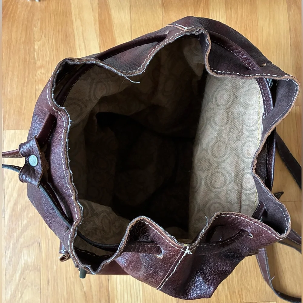 Vintage Leather Medical Bag Backpack Adjustable Straps Interior Lined Dark Brown